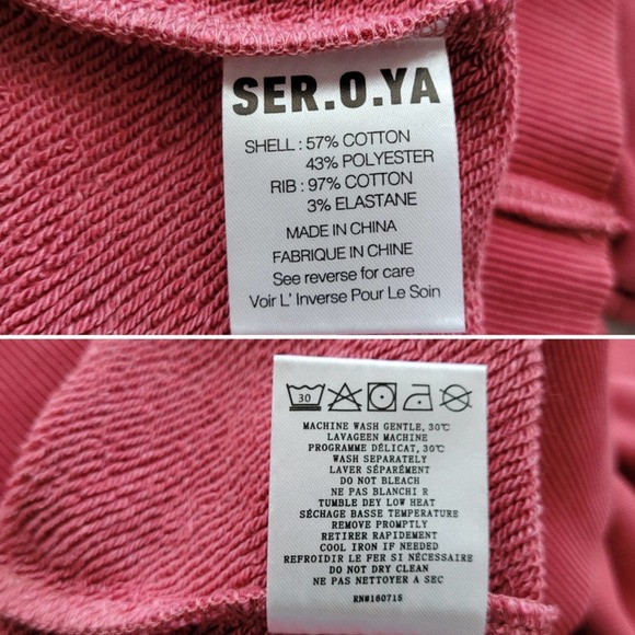 SER.O.YA Issac Collegiate-Inspired Sweatshirt Vintage Red Size L - Picture 10 of 11